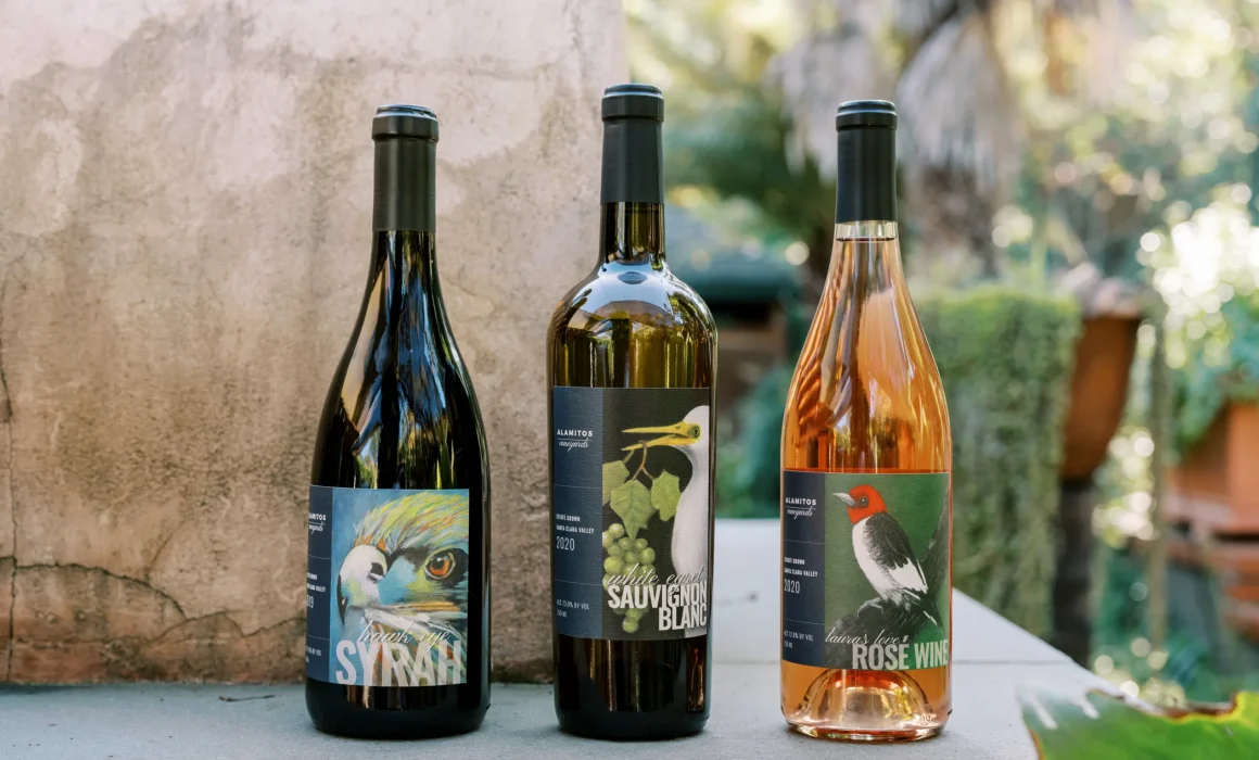 Three bottles of Alamitos wine